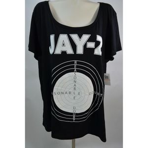 Reasonable Doubt Jay-Z Black Bulleye T-Shirt Sz 2X